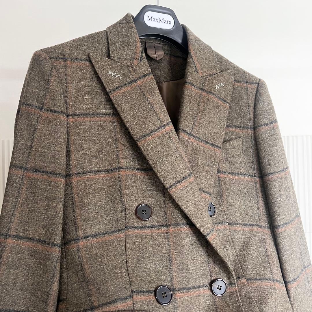 24AW MAXMARA 極美品 カシミヤ混 ダブルブレストジャケット 36