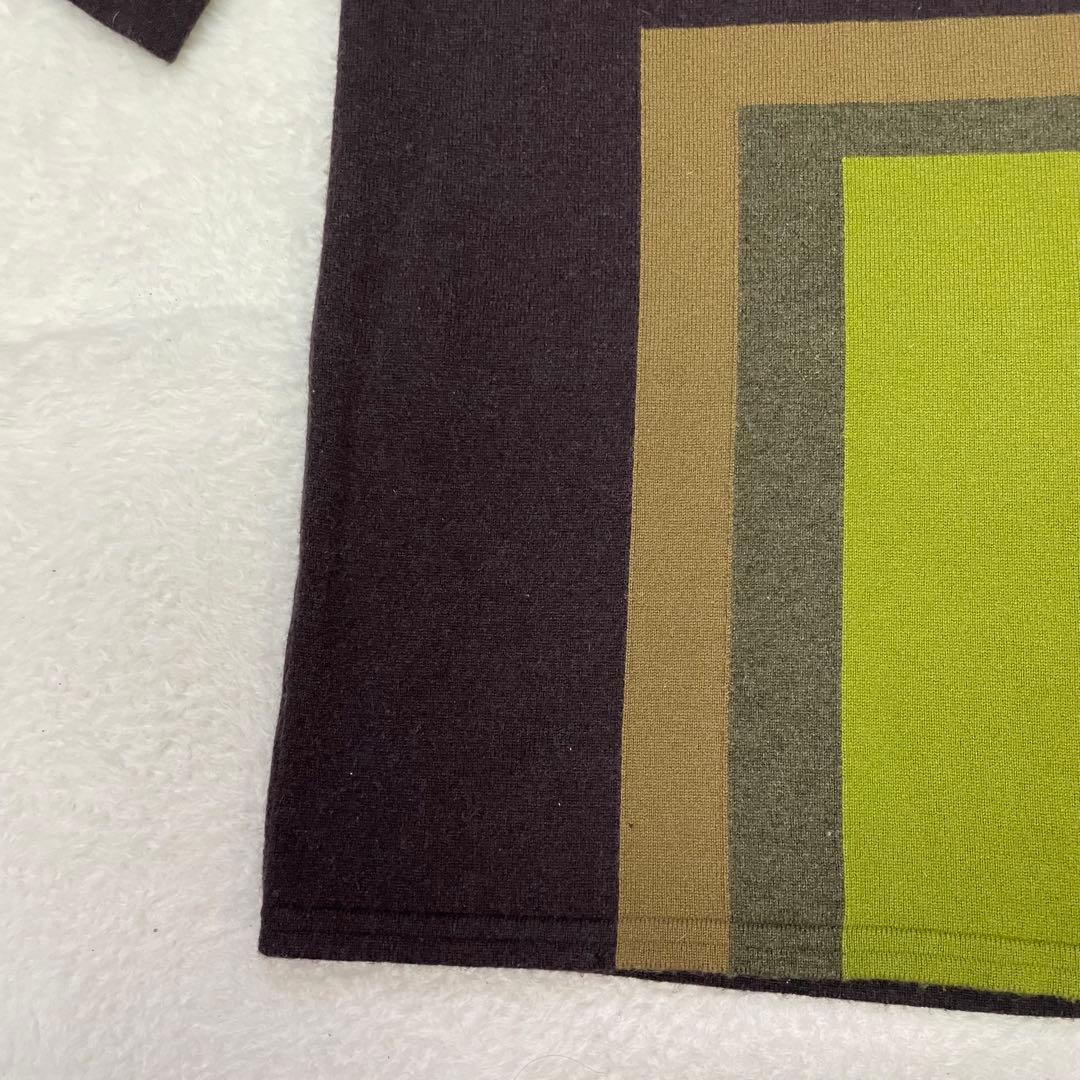 美品　CIVIDINI カシミヤ100% 幾何学模様 ダークパープル ワンピース