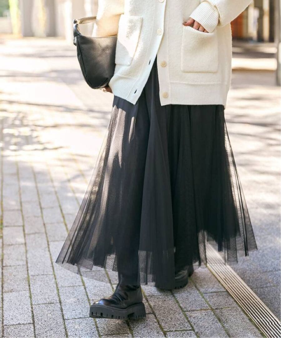 Spick &span チュールスカート　黒