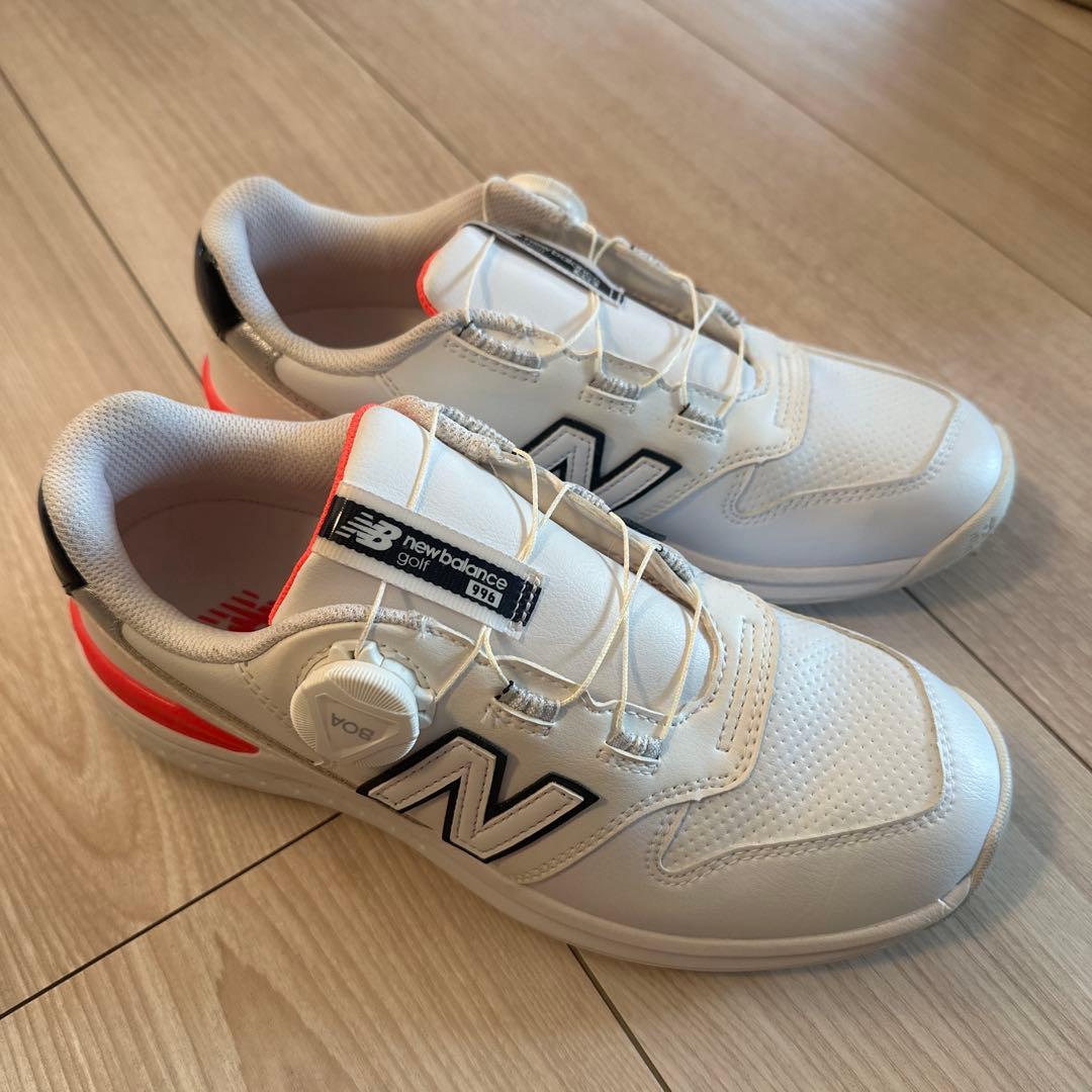 New Balance 996 ゴルフシューズ ホワイト/オレンジ