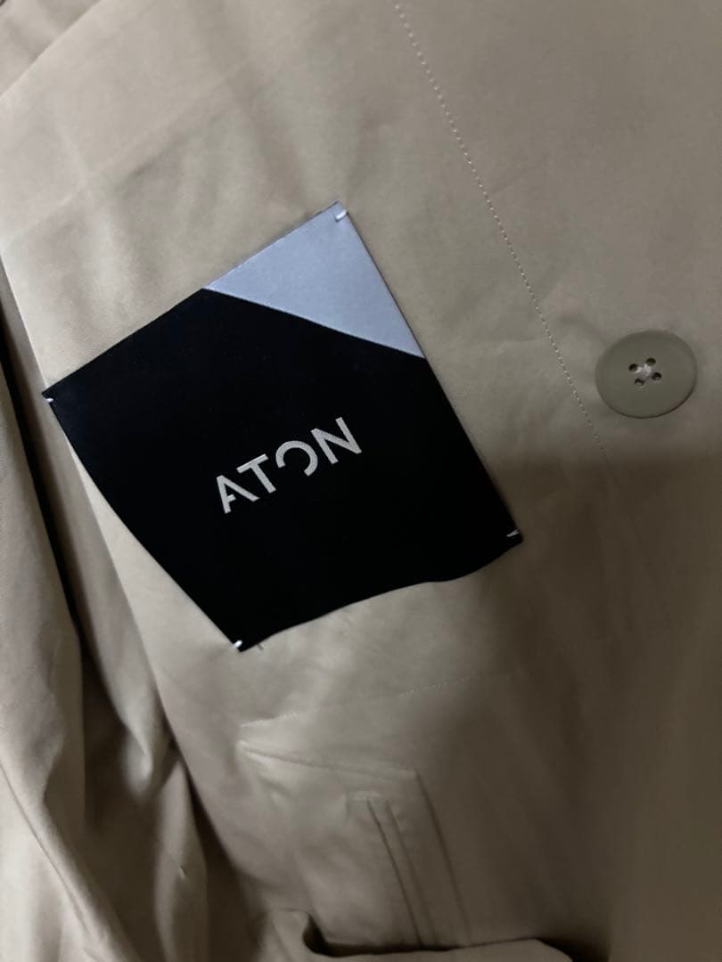 ATON エイトン　ベージュ ダブルブレスト トレンチコート2