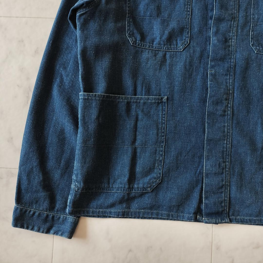 RRL インディゴヘリンボーンカバーオール M リネンコットン オーバーシャツ